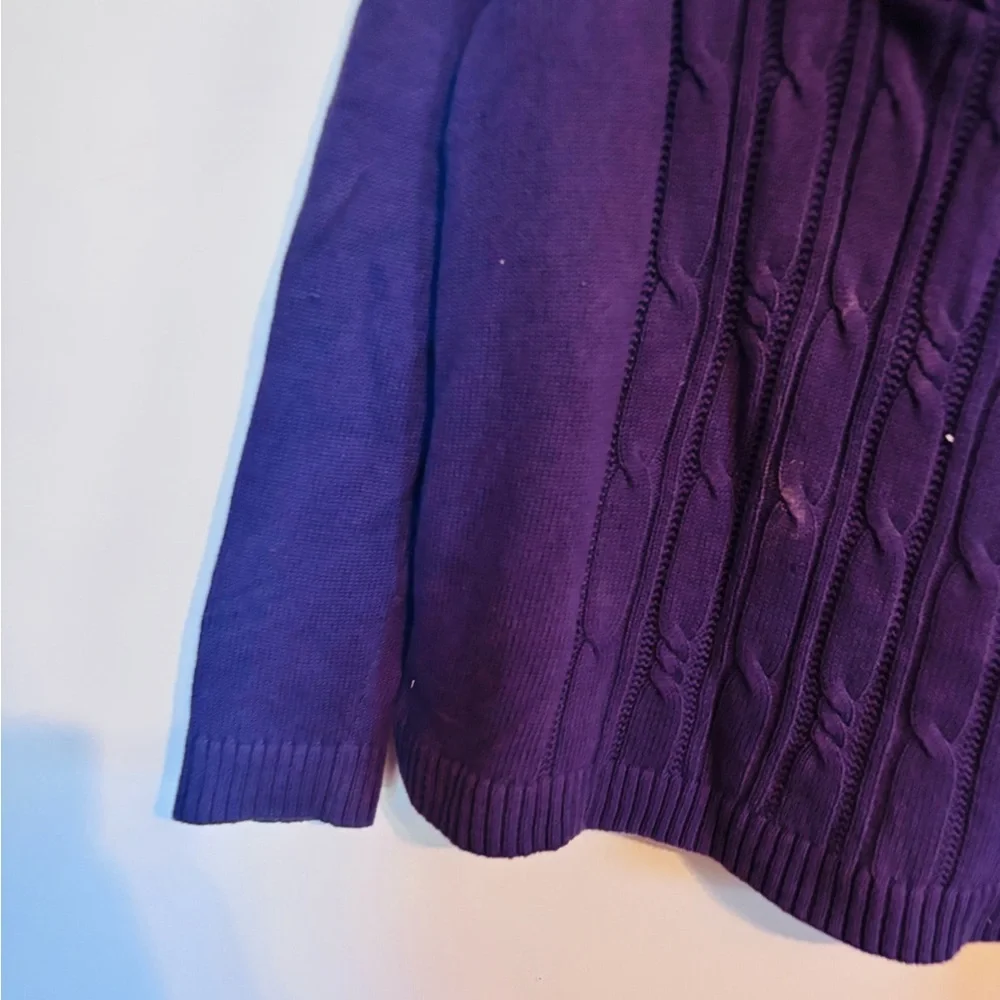 Christopher & Banks purple cable knit sweater size medium